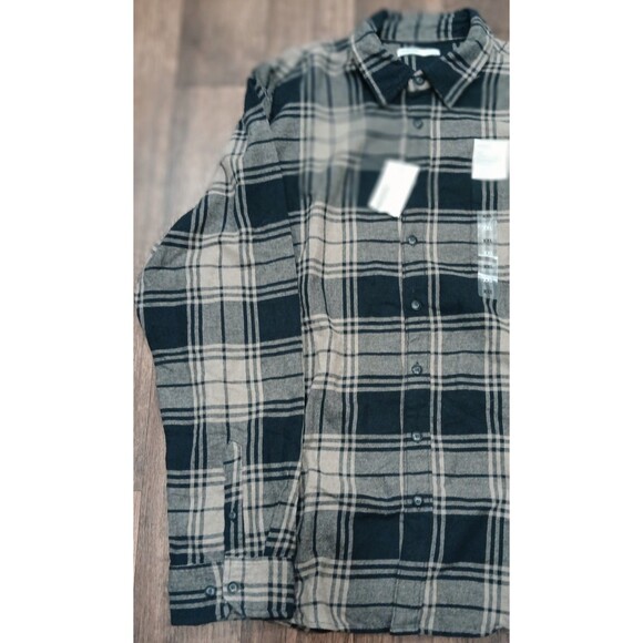 Sonoma Men's XXL Flannel Shirt NWT Plaid Black Tan L/S Button Up SuperSoft - Picture 2 of 9